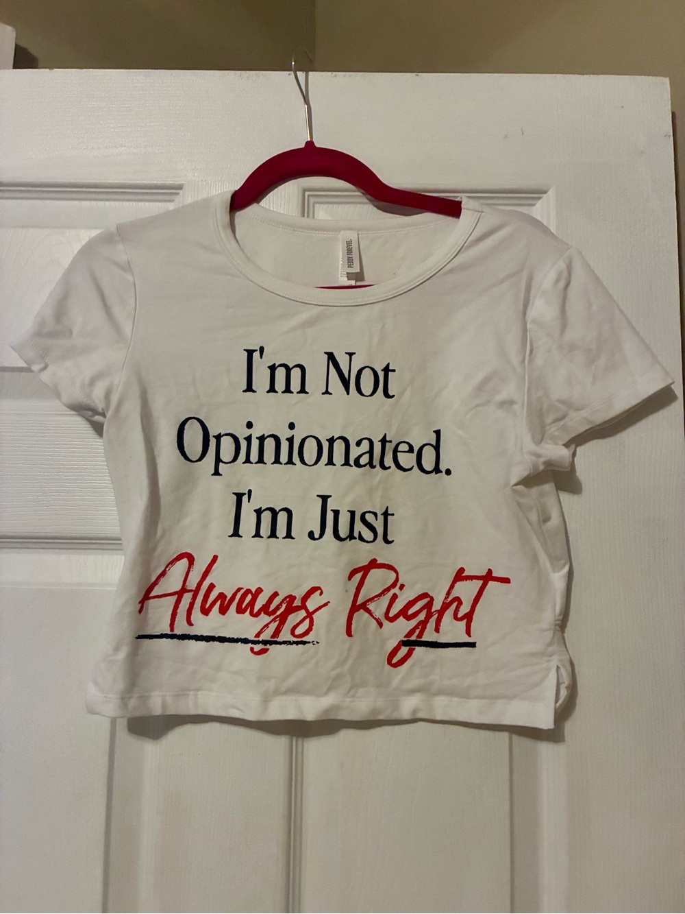 Penny Forevee Women's White Graphic Tee - Always Right - Size L